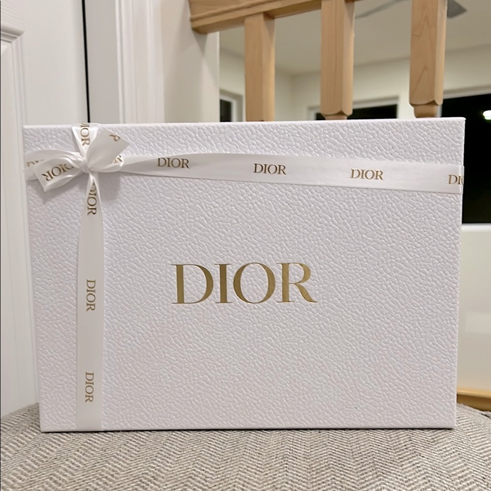 Dior White Box with White Ribbon Accents